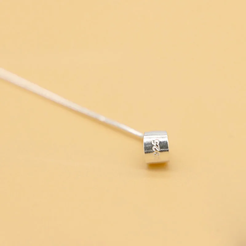 Genuine Real Pure Solid 925 Sterling Pendant Base Caps With Long Needle Suspension Cap Connector DIY Jewelry Making Findings