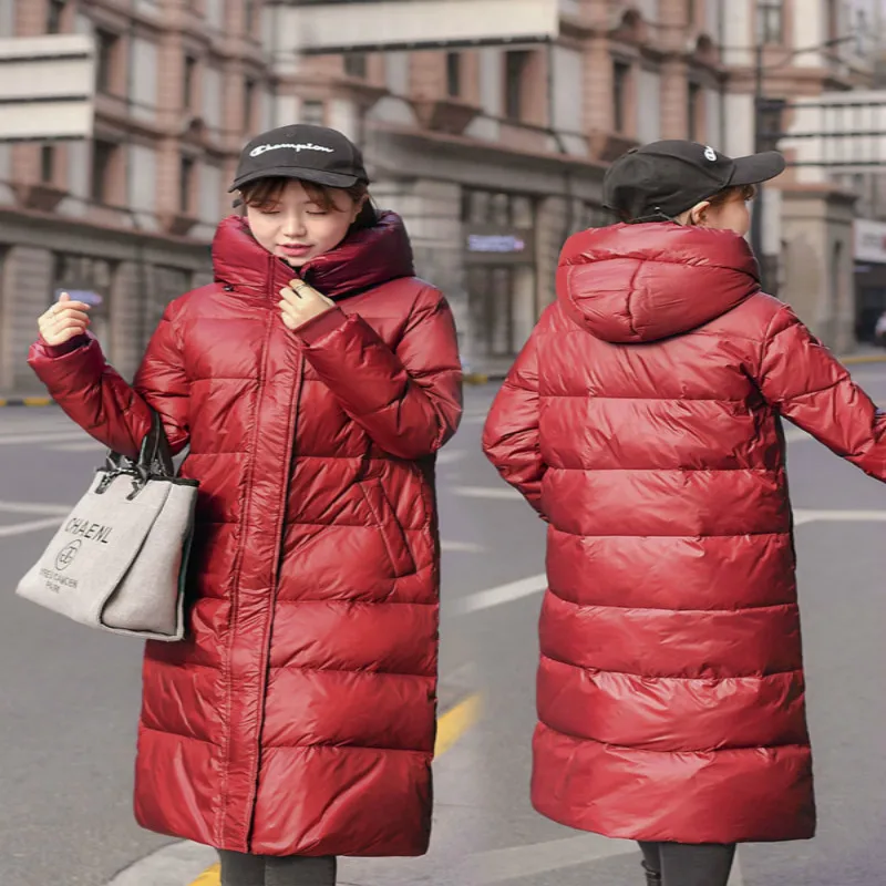 Winter Woman Coats 2020 Fashion Women's Down Jacket Light Duck Down Jackets Hooded Thick Warm Long Coat Hiver 8011-1LW858