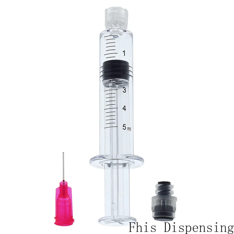 5ml Luer Lock Syringe (Gray Piston) with 25G Needle Reusable Pack of 2