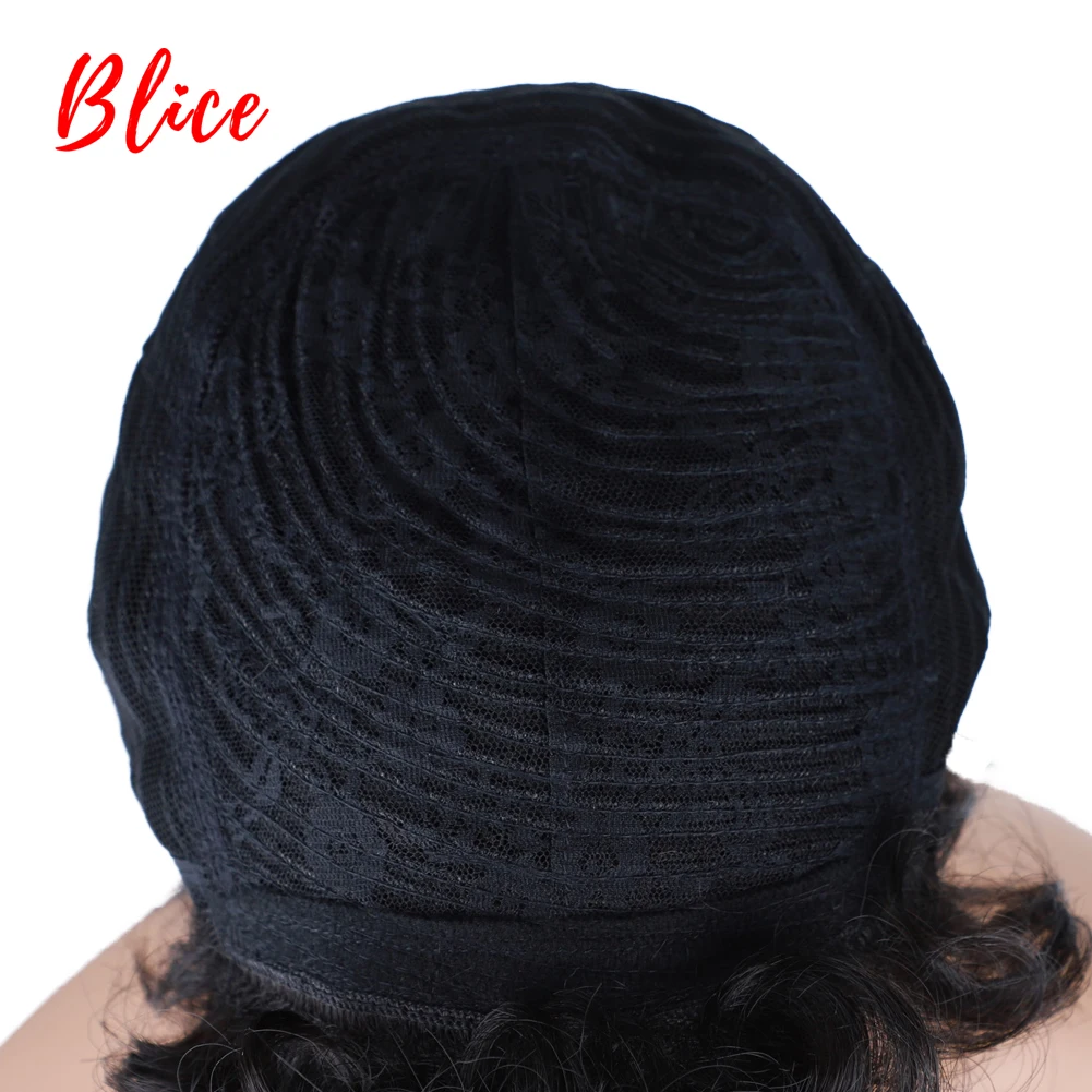 Blice Synthetic Hair Extension Short Wave For Women Black Curly Heat Resistant Kanekalon Daily Russian Ladies American