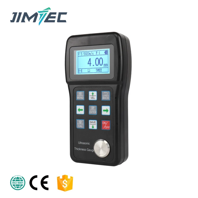 JIMTEC Through Coating Ultrasonic Thickness Gauge 3-40mm Plastic Ceramics Composites Glass Paint Digital Metal Thickness Meter