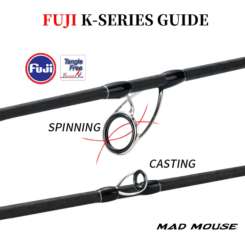 Imagem -03 - Madmouse Novo Bambluz Japão Fuji Completa Peças Lento Jigging Haste 1.9m Transporte Fundição ml m mh Corss Carbono Oceano Barco Haste