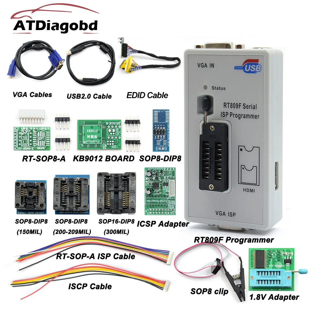 EMMC RT809F مبرمج ISP التسلسلي VGA LCD مع محول RT-SOP8-A بسيط آلة حاسبة عالمية قابلة للبرمجة #4