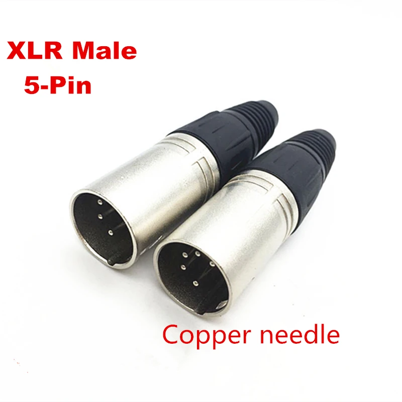 1pcs 고품질 4 핀 5Pin 구리 바늘 실버 도금 오디오 XLR 어댑터 여성/남성 5 콜 마이크 커넥터 플러그 어댑터