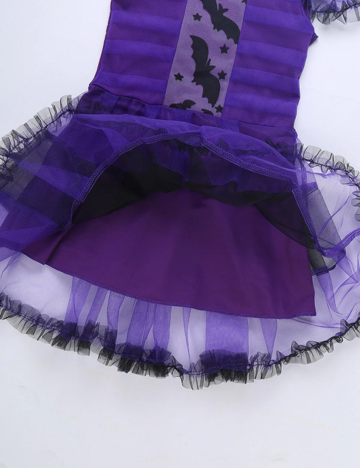 Disfraz de murciélago de Halloween para niñas, vestido de princesa de murciélago púrpura con alas de murciélago y aro para el pelo, diadema, conjunto de disfraz de fiesta temática de Cosplay