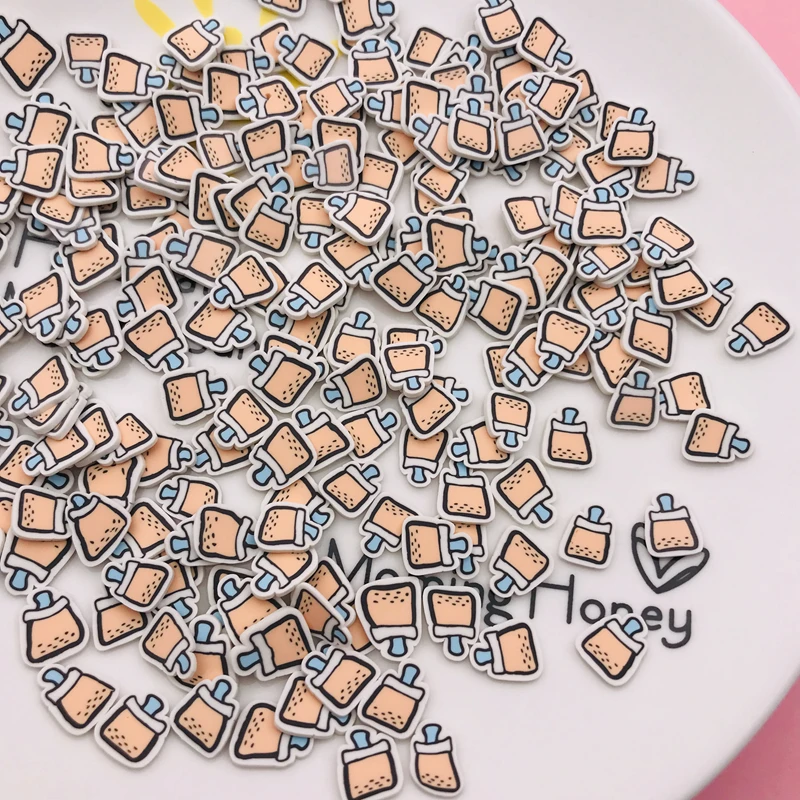 50g/Lot Hot Selling Polymer Clay Miniature Strawberry Milk Sprinkle, Cute Bubble Tea Slice for Crafts Making, Phone Deco, DIY