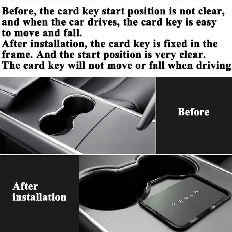 Model3 Car Engine Start Card posizione chiave Trim Frame Holder Fixer limitazione Sticker decorazione per Tesla Model 3 Y accessori