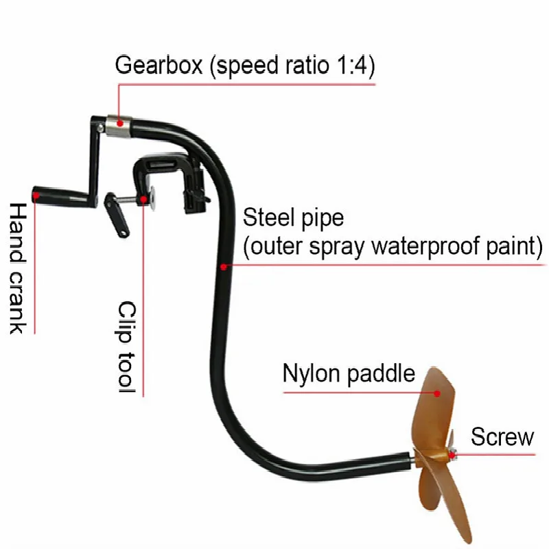 Nuova elica a mano barca in gomma marina Paddle barca da pesca motore a mano elica elica manuale barca gonfiabile macchina fuoribordo