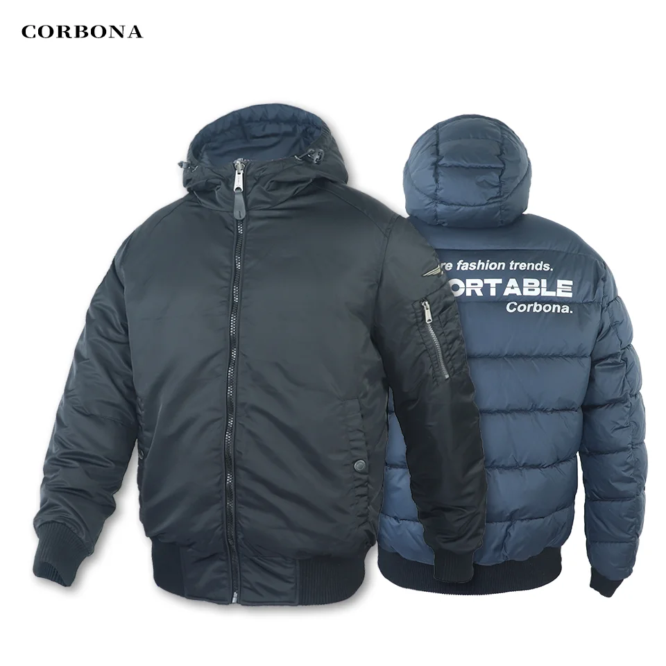 2024 CORBONA New Men\'s Jackets Outdoor Wear Business Coat On Both Sides And Thick Winter Casual Parkas Down Loose Cotton -20℃