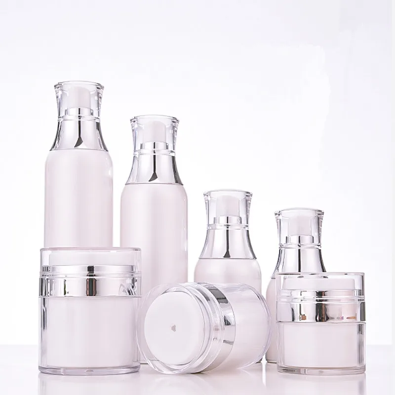 Luxury Facial Cream Jars 15G 30G 50G Acrylic Cosmetic Airless Serum Lotion Pump Containers Makeup Case Refillable Bottle 6pcs