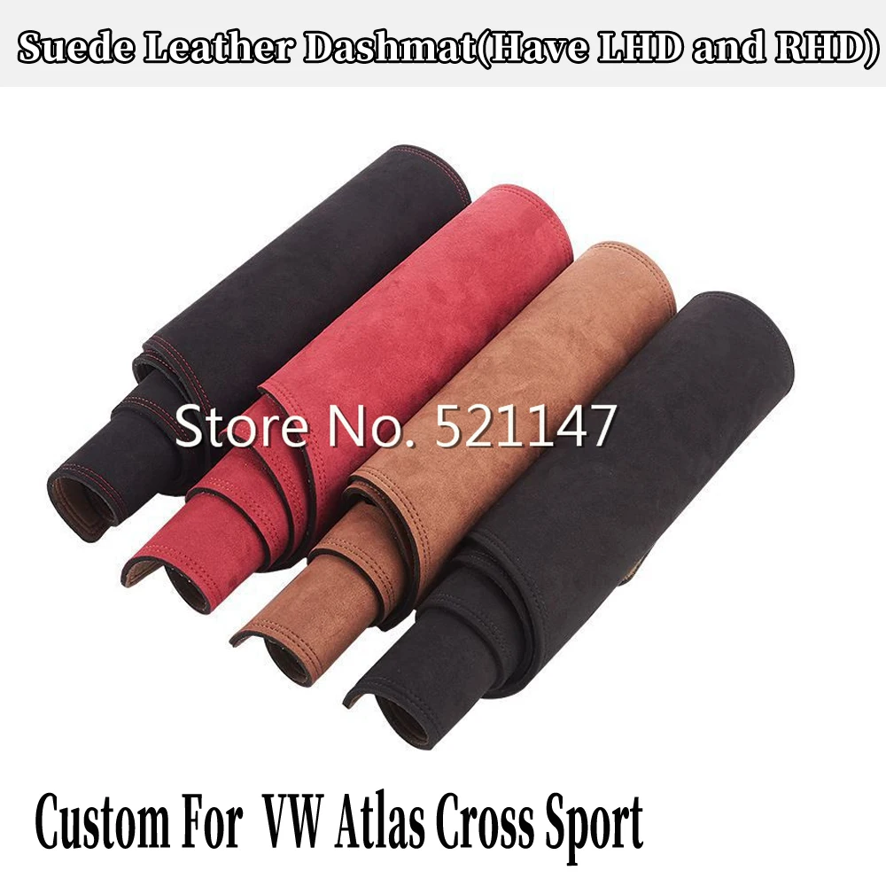 

Для Volkswagen VW Atlas Cross Sport 2016-2020, замшевый кожаный коврик для приборной панели, накладка, коврик для приборной панели, аксессуары для автостайлинга