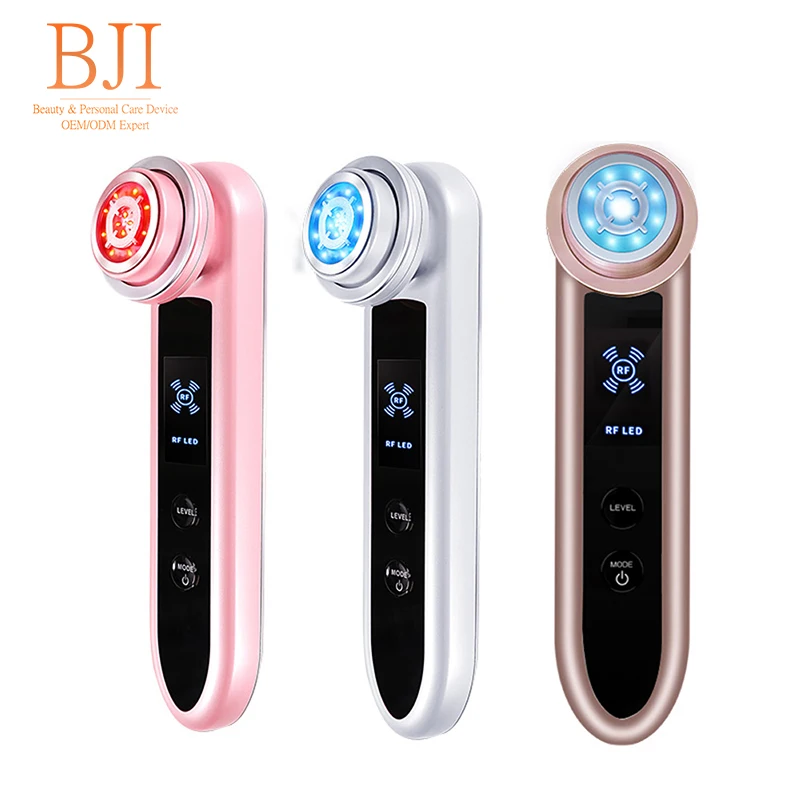 EMS Facial Massager Radio Frequency Vibrator Skin Rejuvenation Anti Aging Beauty Instrument LED Photon Mesotherapy Face Lifting