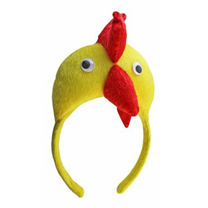 Animal Halloween Yellow Red 3D Cock Chicken Headband Headdress Head Band Hoop Unisex Party Costume Decor C66