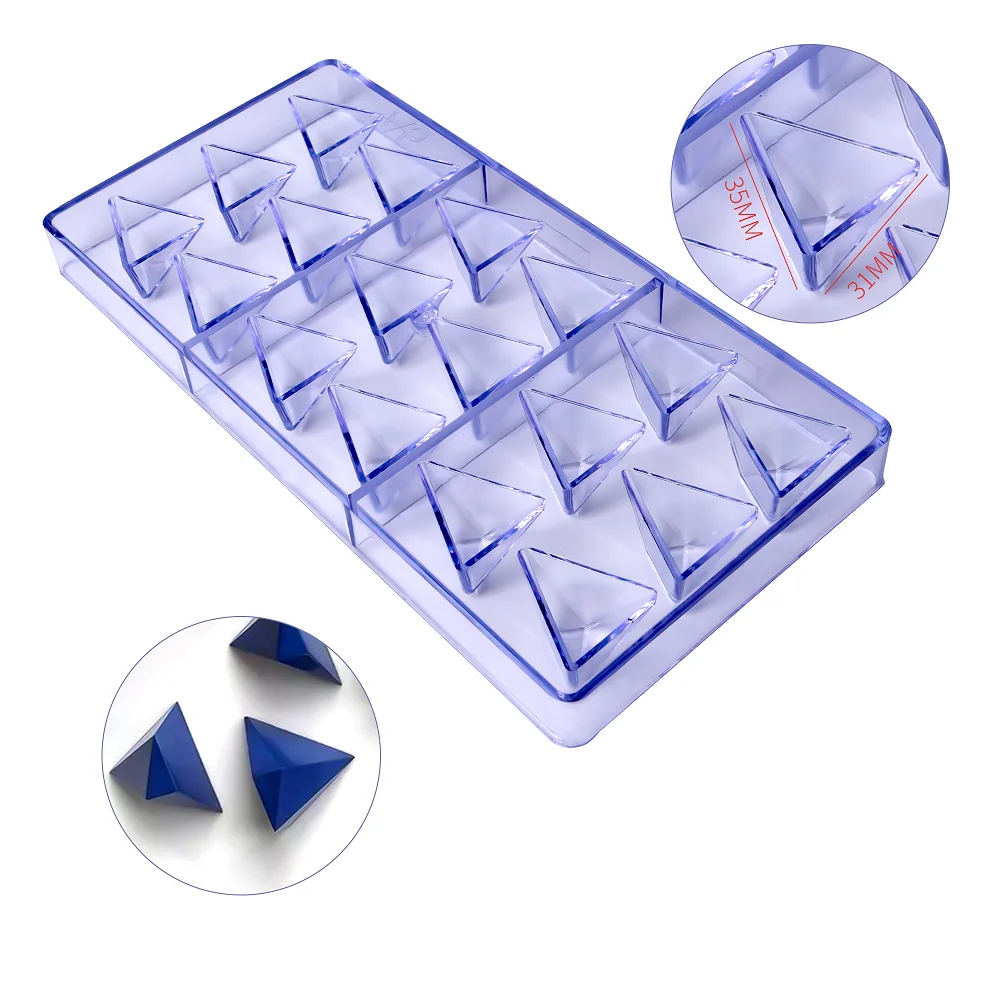 Plastic 18 Cavities Triangle Diamond Shape Baking Chocolate Mold Bakery Candy Jelly Craft Tools  CC0049