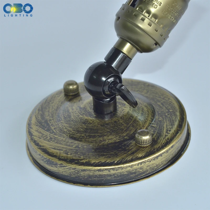Base de lámpara Vintage Edison E27 con interruptor, lámpara de pared de bronce ceiling, luz de bricolaje, Base de 110mm, CA 110-240V