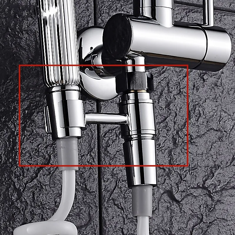 Shower Holder Bathroom Valve Attachment Black/Chrome Brass With Shower Hose Connector Mounting 360 Degrees Rotatable Brackets