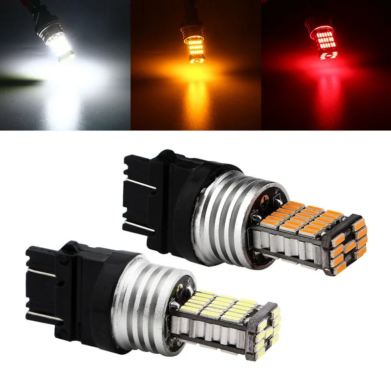 

100pcs T15 W16W 1156 1157 T20 7443 3157 45SMD 4014 LED CANBUS NO ERROR Car Tail Bulb Brake Light Auto Backup Reverse Lamp DC12V