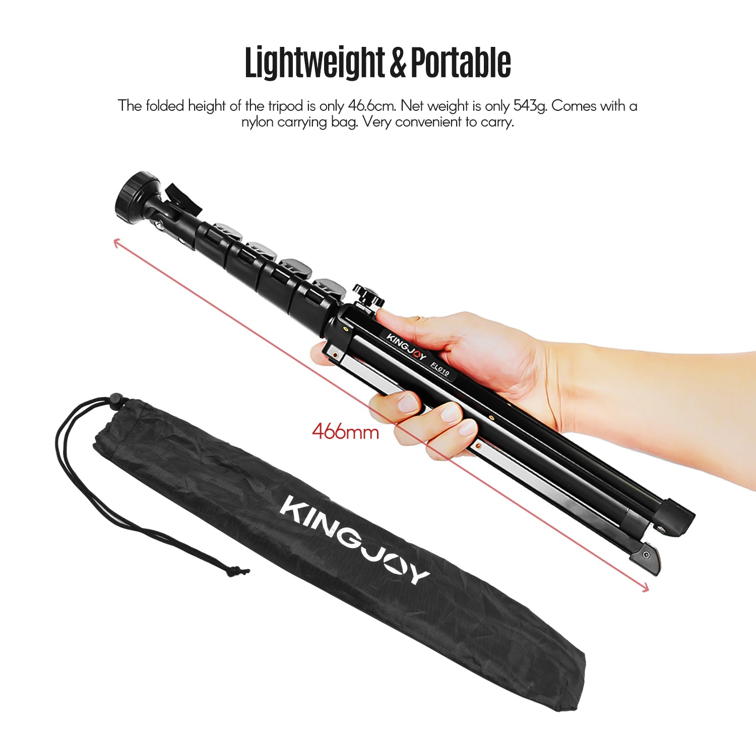 Kingjoy Photography Video Tripod Live Video Broadcasting Bracket Aluminum Alloy 1/4\