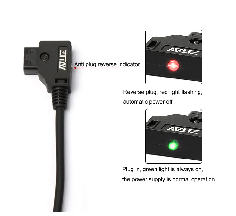 V-Mount D-tap Camera Dtap to 2Pin Elbow Right Angle For Red Komodo Camera Power Coiled Cable With Reverse Connection Protection