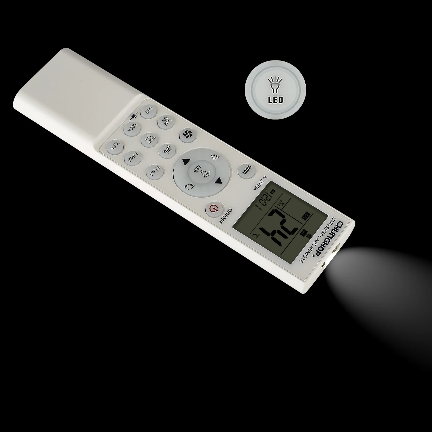 Universal A/C Remote Control for Carrier Gree Daikin Mitsubishi Haier Sanyo Chigo York Midea with LED Light Air Conditioner