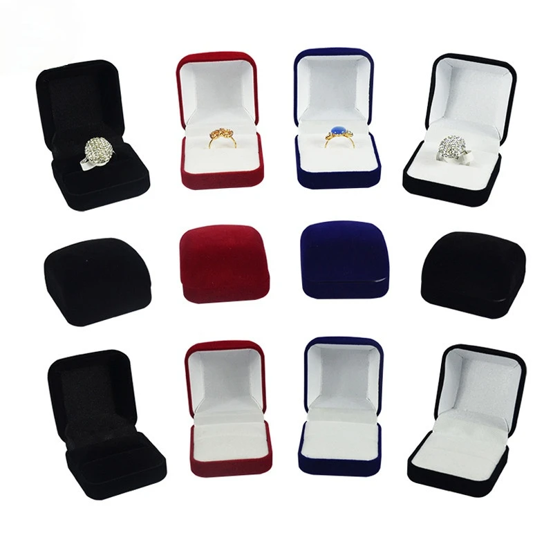 1Piece Red/blue/black Velvet Ring Packaging Box Velvet Earrings Jewelry Storage Gift Box Wedding Ring Gift Organizer