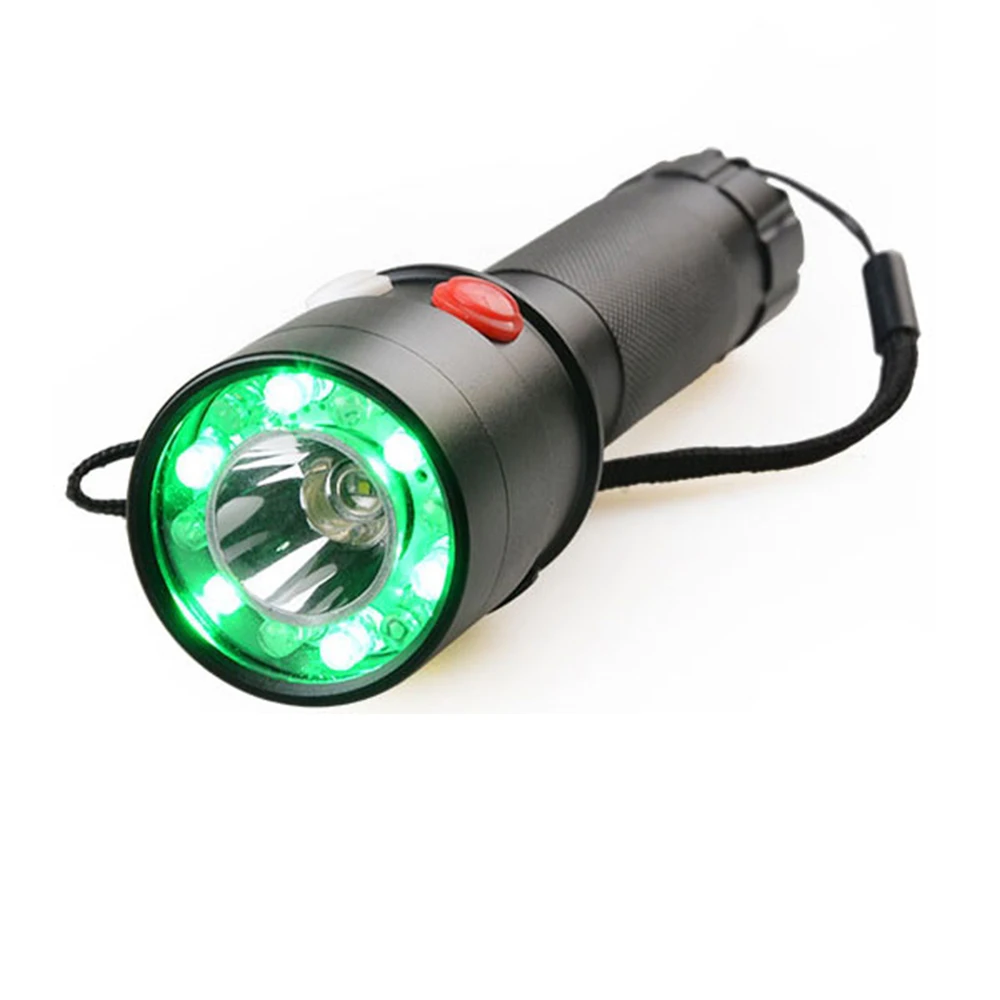 Topcom Rechargeable 3-Mode LED Flashlight Railway Signal LED Light 5W White Red Green Light Lantern Torch For Hiking Hunting