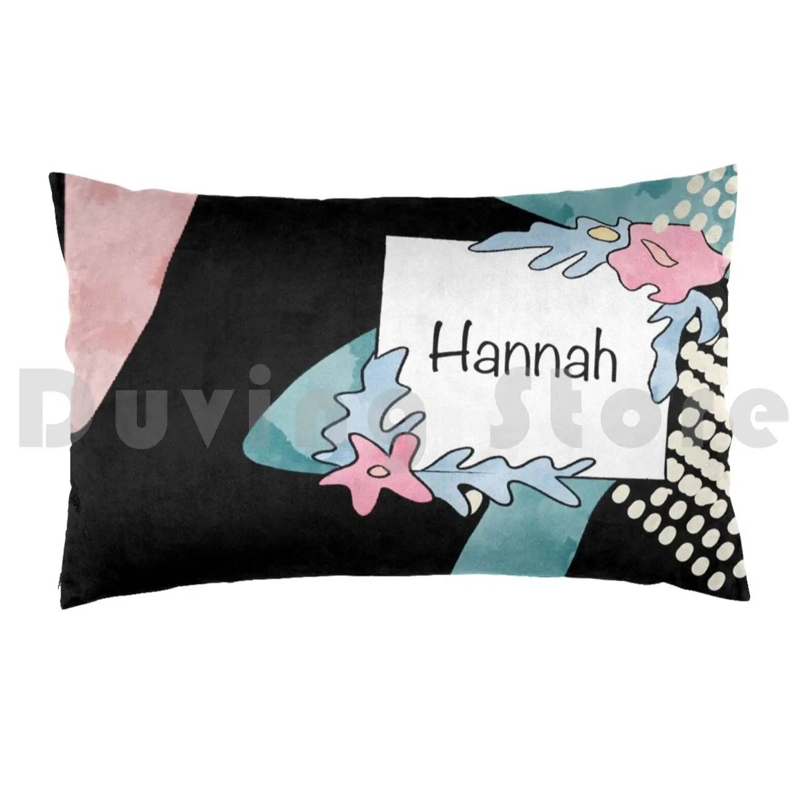 Hannah-Flower Print Pillow Case Printed 50x75 Hannah Flower Friend Daughter Mother