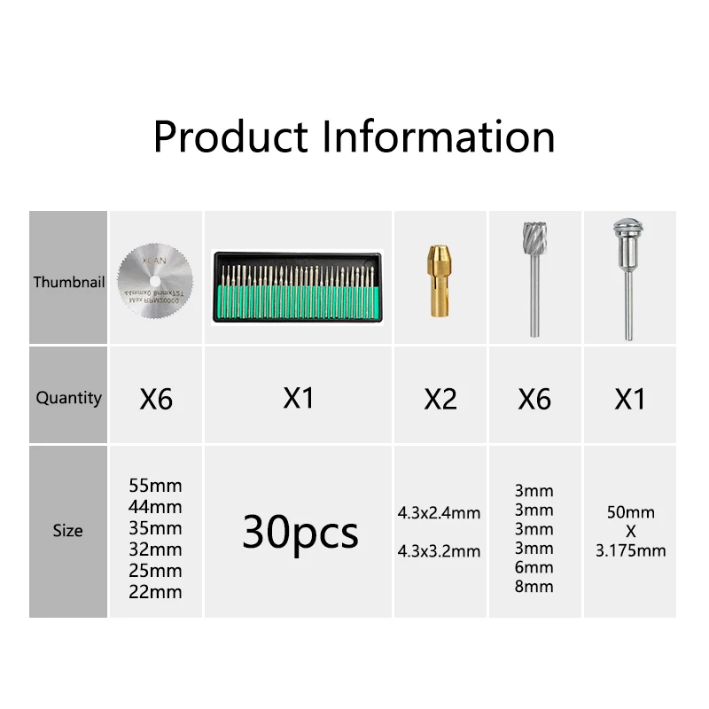 CMCP 45pcs Diamond Engraving Accessories Set HSS Mini Circular Saw Blade Set Routing Bit for Dremel Drill Bit Rotary Accessories