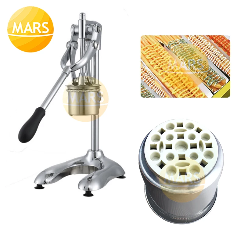 12 holes Mould with Cup for Long French Fries Makers Machines Stainless Steel Long Potatoes Fried Chips Extruders Custom Mould