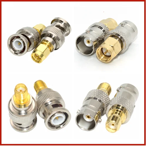 

4pcs BNC To SMA Male Plug & Female Jack Straight Coaxial RF Adapter Connector