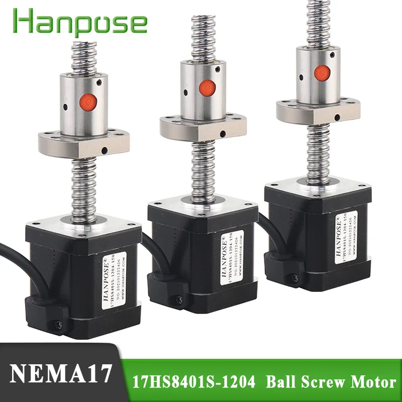 3PCS Nema17 Stepper Motor 17HS8401S-SFU1204 1.8A  4-lead 150 250 350mm 42 ballscrew Linear guide  for mini cnc 3D printer