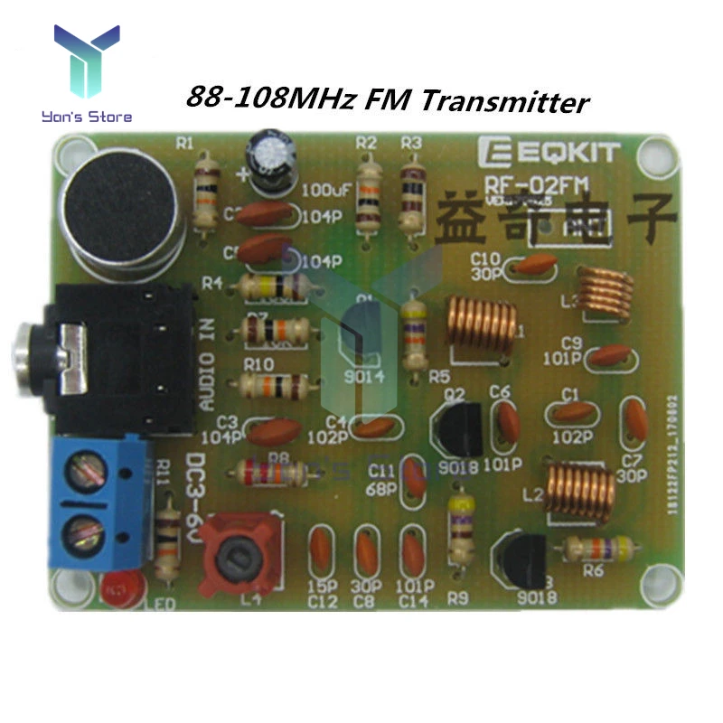 88-108MHz FM Transmitter Module Electronic DIY Kits Frequency Wireless Microphone Transmitter Board Parts DC 3-6V FM Module