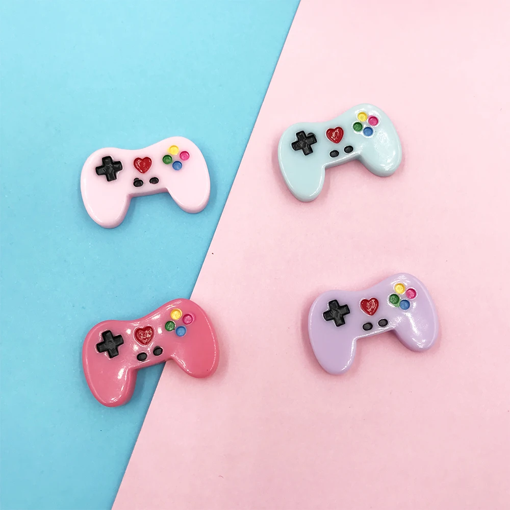 10Pcs/lot Miniature Game Controller Flatback Resin Cabochon Kawaii Flat Cabochons DIY Craft Decoration Hair Bows Center 29*18mm