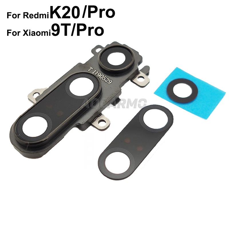 For Xiaomi Redmi K20 9T Pro Main Camera Lens Ultra Wide-angle Rear Back Camera Lens Glass With Frame Ring Cover Adhesive Sticker