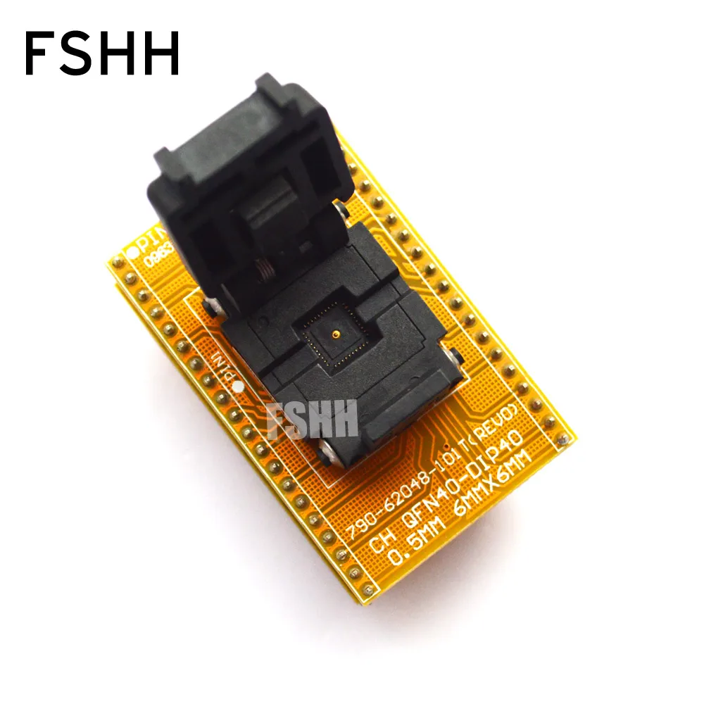 QFN40 test socket WSON40 DFN40 MLF40 QFN40 to DIP40 Programming Adapter 6x6mm 0.5mm 40QN50S16060-B