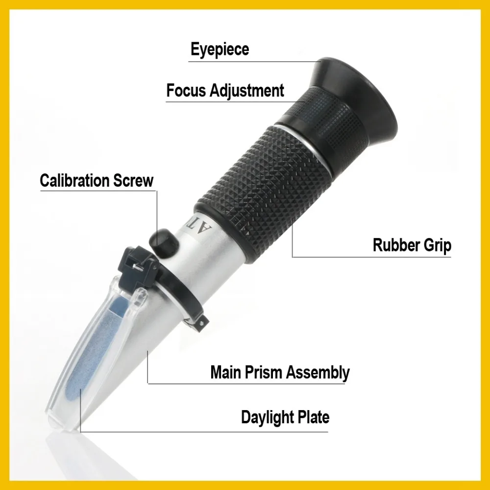 RZ Wine Refractometer Alcoholometer Alcohol Sugar Grape Wine 0~25% Alcohol 0~40% Brix Tester Meter ATC Wine Refractometer