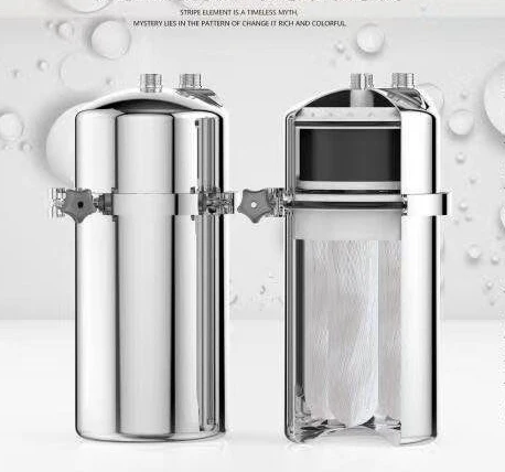 Multiple Uses 304Stainless Steel PVDF Water Filter Ultra Filtration&Silver Load Compressed Carbon water purifier(133mm diameter)