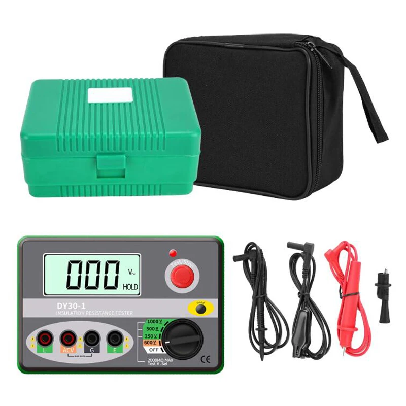 

DY30-1 Digital Insulation Resistance Tester Meter 2000M 0hm 250V 500V 1000V Megohmmeter Voltmeter Circuit Test Repair