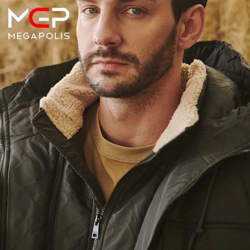 MGP Giacche da uomo bavero in lana d\'agnello mantenere caldo moda giacca invernale da donna abiti in cotone 2 colori