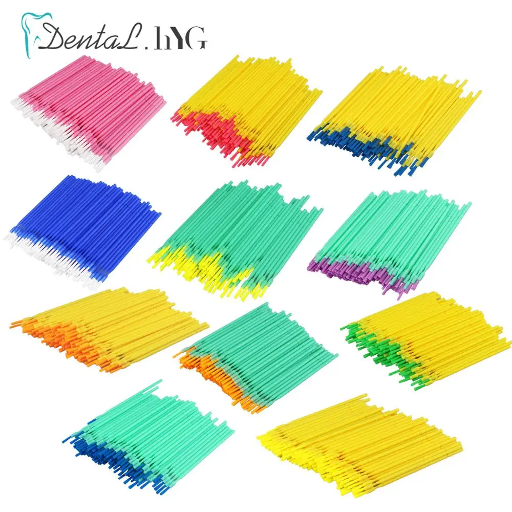 100pcs/bag Dental Disposable Long Applicators Dental Lab Long Micro Brush Teeth Whitening Oral Dentist Materials Accessories