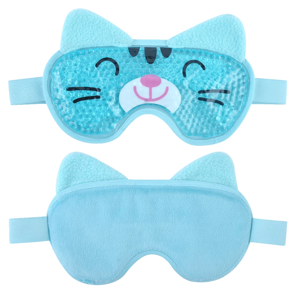 Ice Pack for Eyes After Surgery Cold Compress Reusable Hot Cold Gel Eye Mask with Soft Plush Backing for Kid Girl Blockout Light