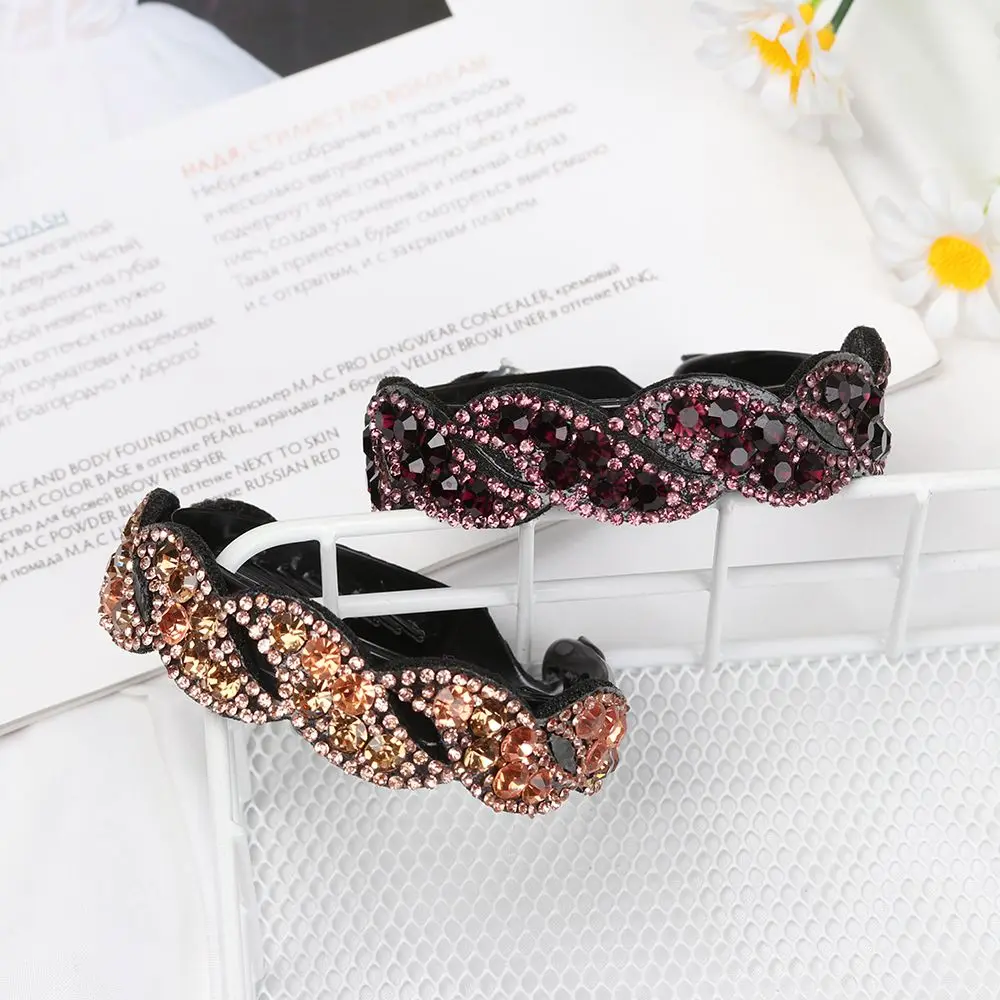 New Hair Accessories Ponytail Holder Hairlips Clamp Bun Hairpin Headwear Crystal Hair Claw HairClips