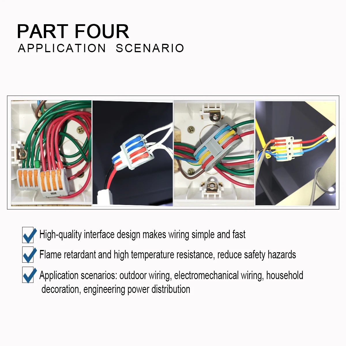 1 Input 1/2/4 Output Fast EASY Push in Compact Wire Splicing Connector 2/3/5 Pin Wiring Terminal For Electric Cable Junction Box