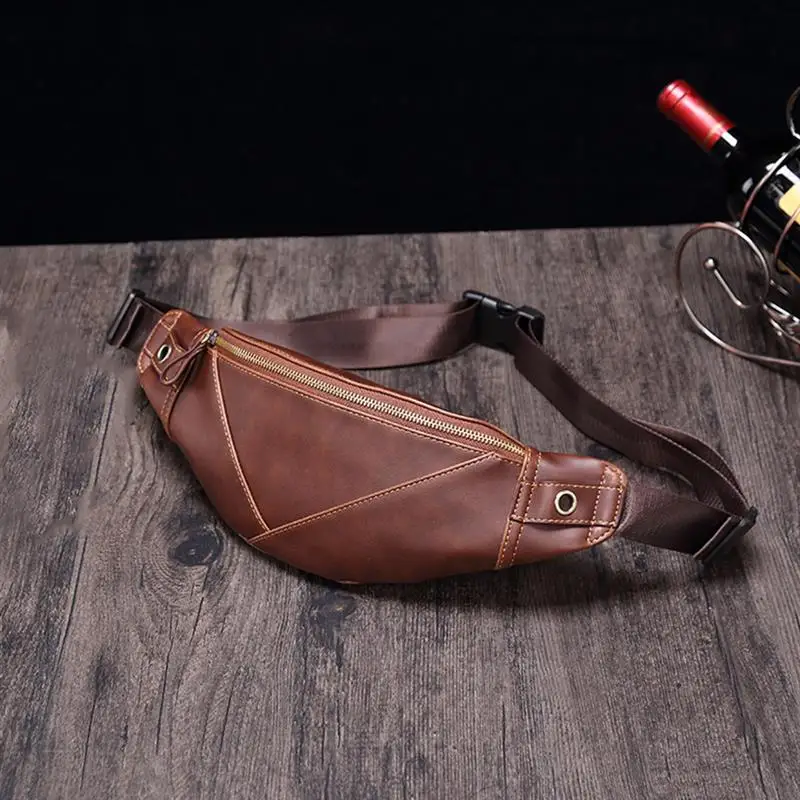Leather Waist Bag men Waist Pack Waist Bag Pack Belt Bag Men Chain Waist Bag Chest Bags Sling Bags For Phone Pouch Bolso