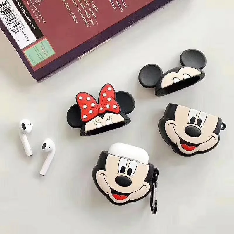 Disney kreskówka myszka miki Minne silikonowe etui do Airpods 1 2 ochronna Bluetooth bezprzewodowe ładowanie słuchawek pokrywa dla Airpods Pro