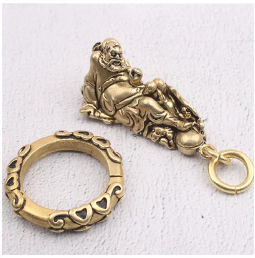 Pure brass Zhong Kui character keychain pendant children's toy men and women necklace pendant car chain creative gift