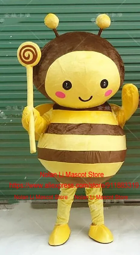 Hot Sale Yellow Red Bee Mascot Costume Cartoon Set Adult Size Cosplay Birthday Party Holiday Gift 1096