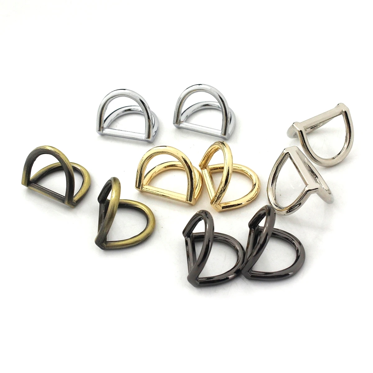 2pcs Metal Double D Ring Hanger Bag Dee Buckle for Bag Parts Handbag Garments DIY Accessories