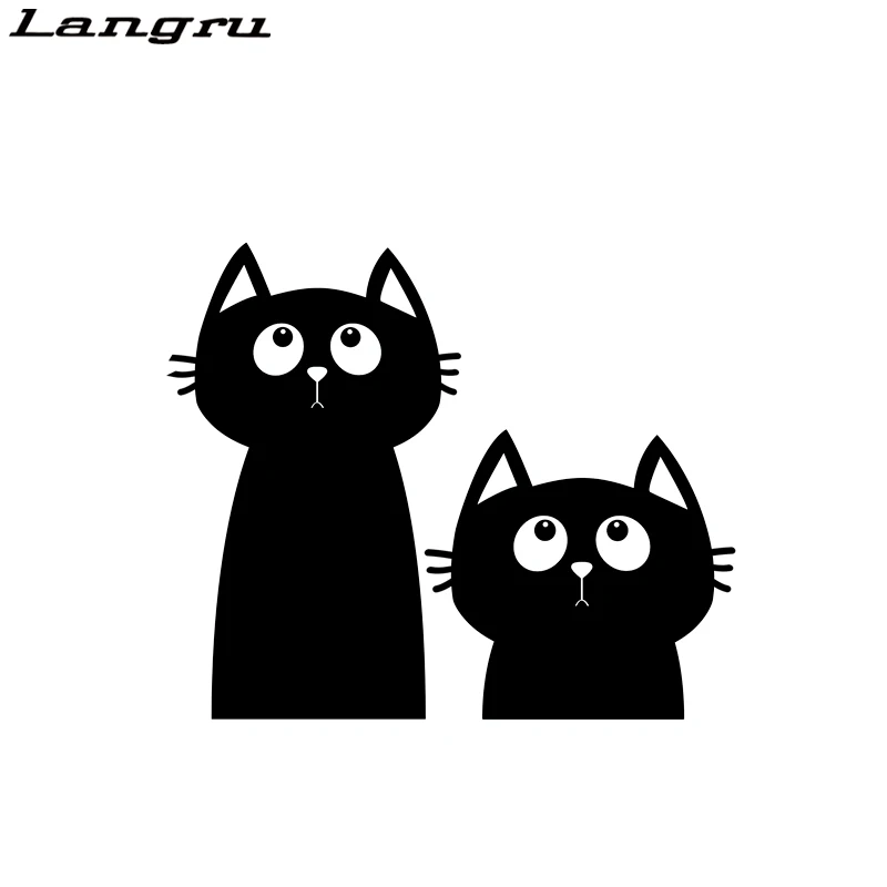 

Langru 15.5CM*12.9CM Decal Two Cats Looking Up Animal Pet Vinyl Car Sticker Car Accessories Jdm