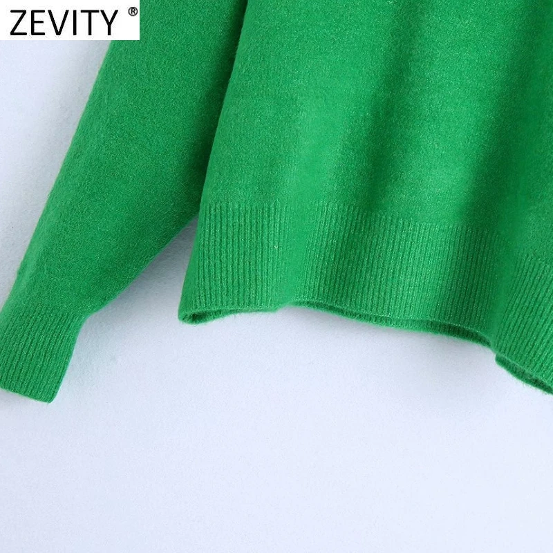 Zevity Women Fashion Mock Neck Solid Candy Color Casual Knitting Sweater Female Chic Basic Long Sleeve Pullover Brand Tops SW937